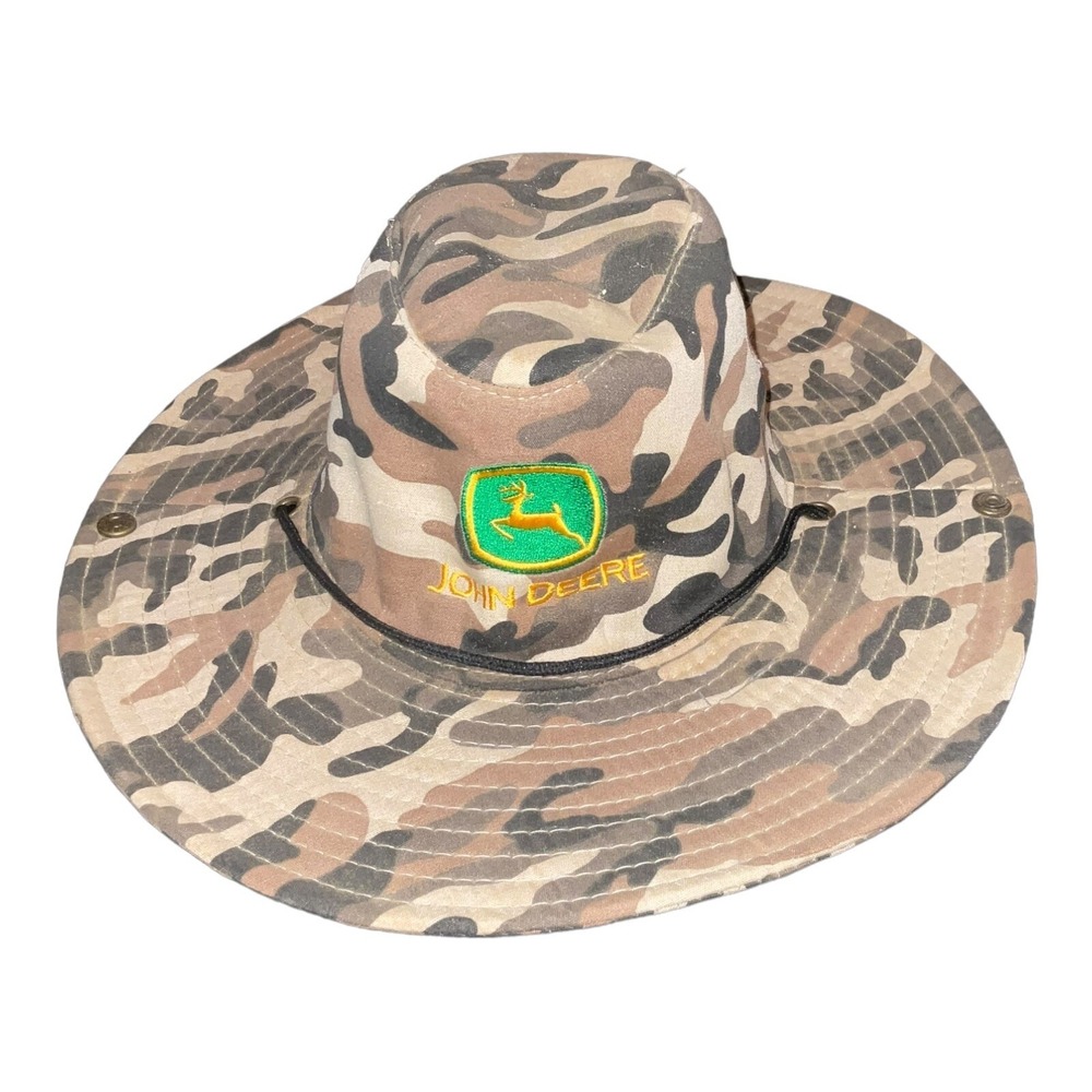 John Deere Bucket Hat Cammo Sun Hat  Camouflage Bucket Hat Farming Hat‎ Read
